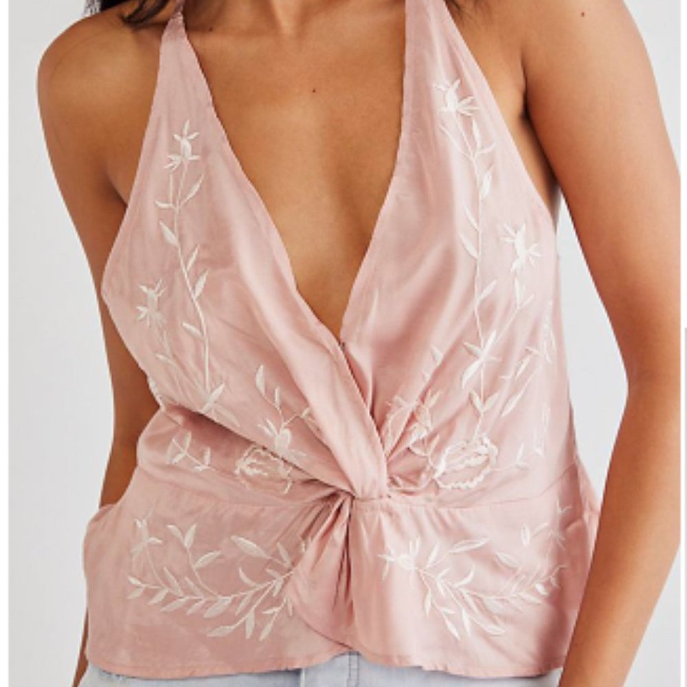 NWT! Free People Cherry Embroidered Top